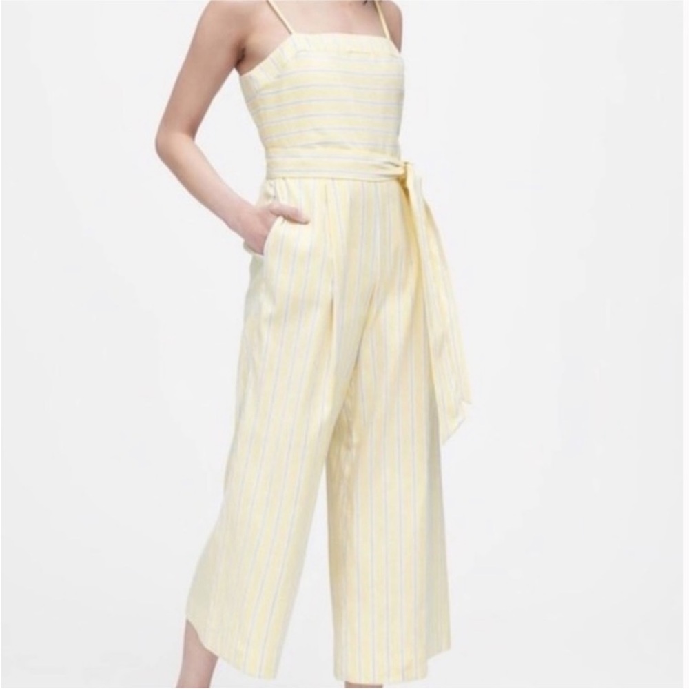 Banana Republic Yellow Stripe Jumpsuit